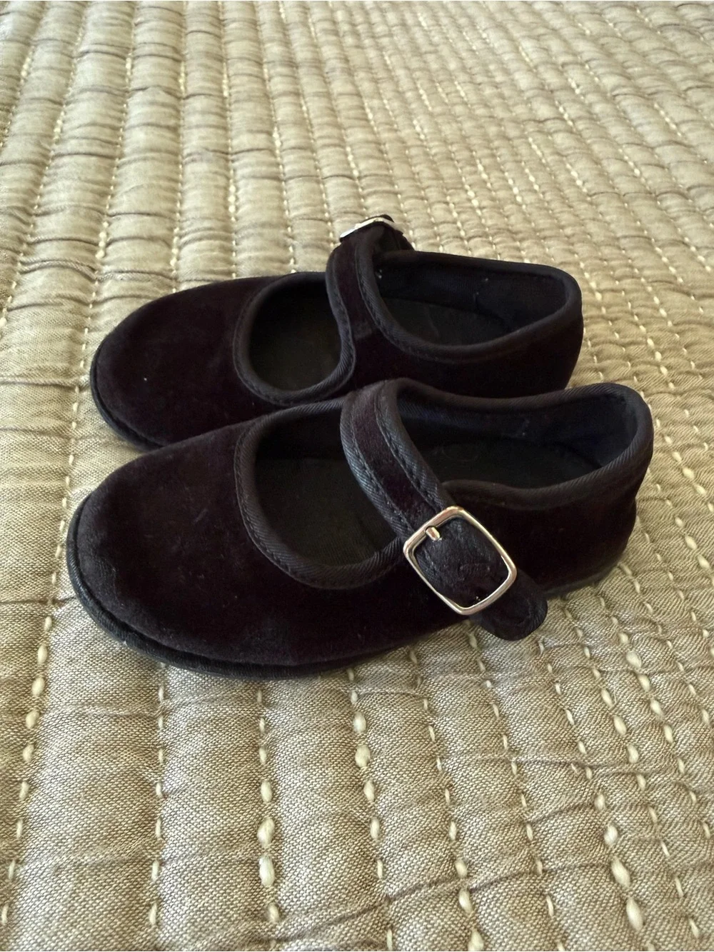 Zara Toddler Girl Black Velvet Mary Jane Shoes